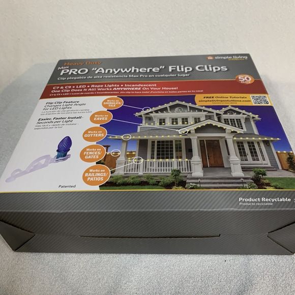 Max Pro "Anywhere" Flip Clips Lights 50 Count Simple Living Solution Heavy Duty - Picture 4 of 12